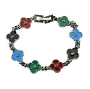 Enamel flower bracelet